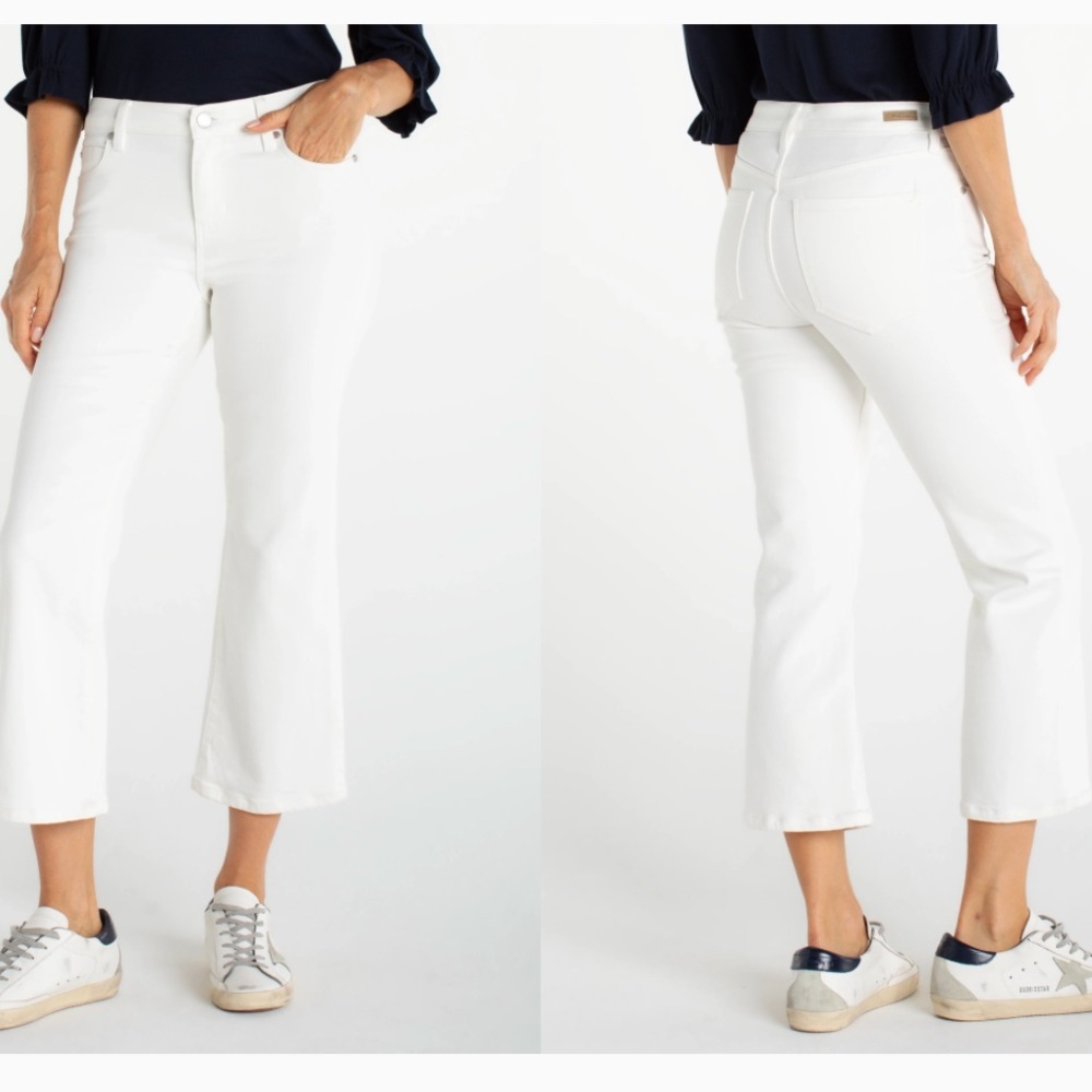 Liverpool Hannah Cropped Flare Jeans In White Sz 14W NWT | Liverpool Jeans NEW -